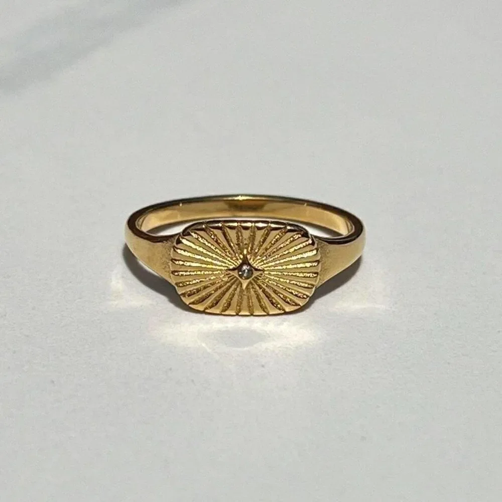 New! “Zeina” Ribbed Gold Ring